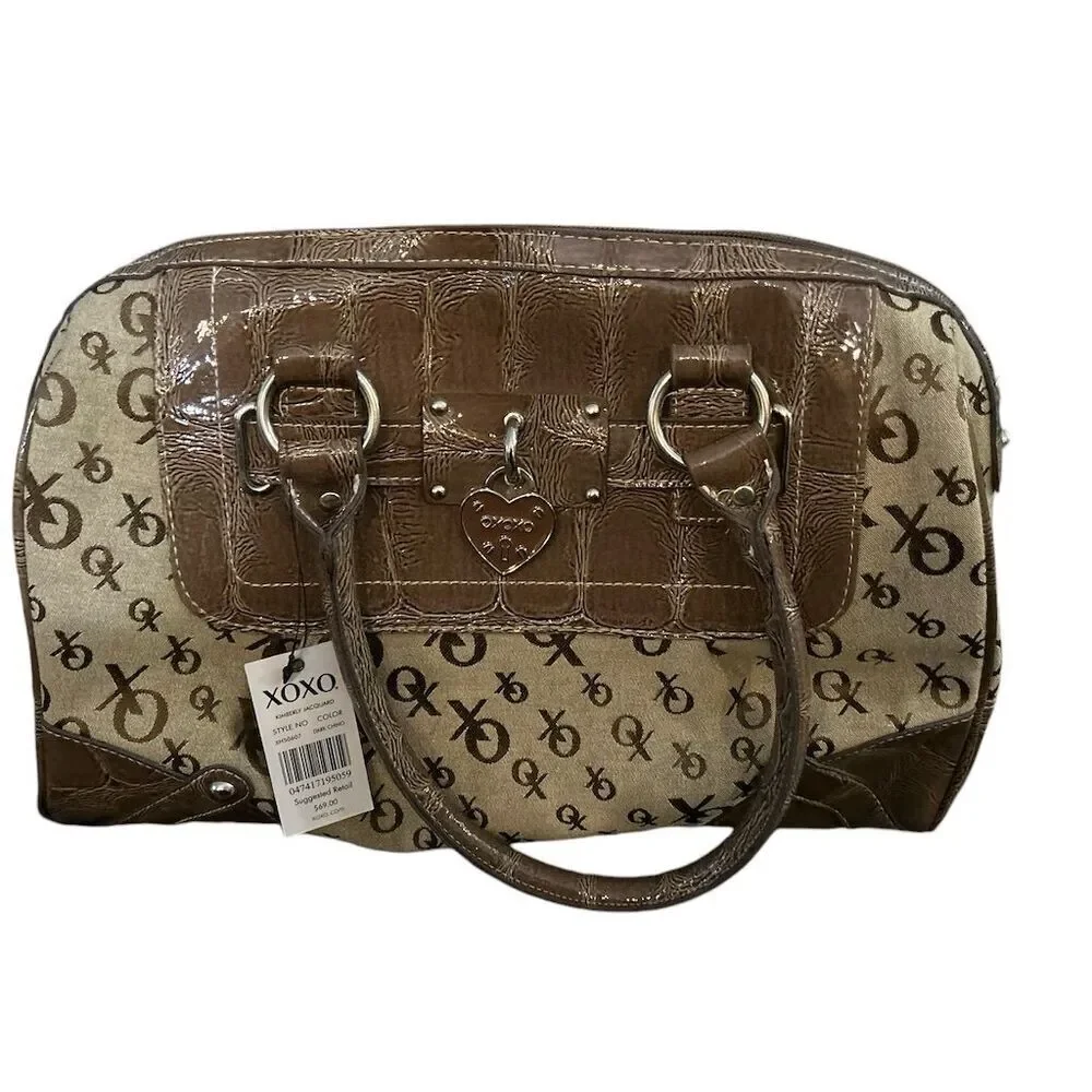 XOXO‎ Women's Satchel Handbag Dark Cognac with Heart Charm
